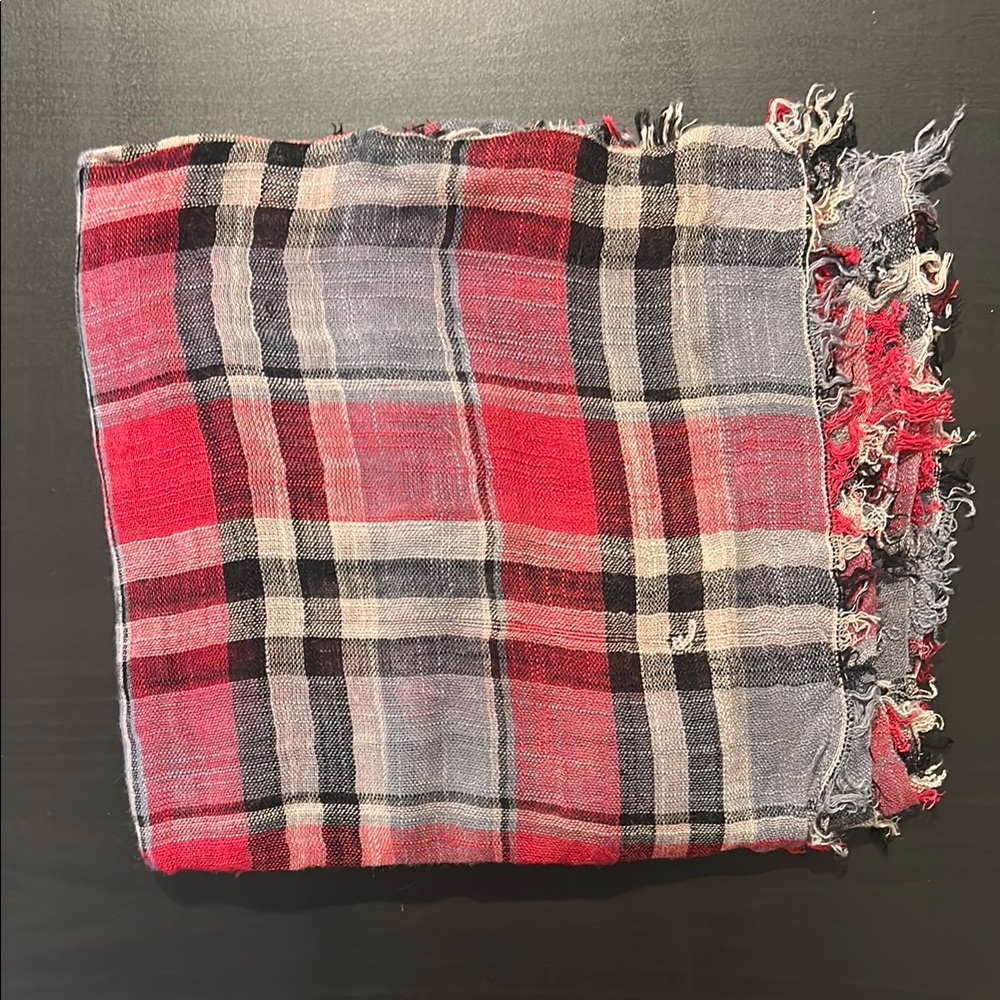 Red and Black Plaid Scarf